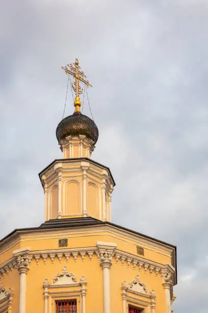 Holy Trinity Church fragment. Christianity. Hohlovsky Lane, Moscow, Russia.
