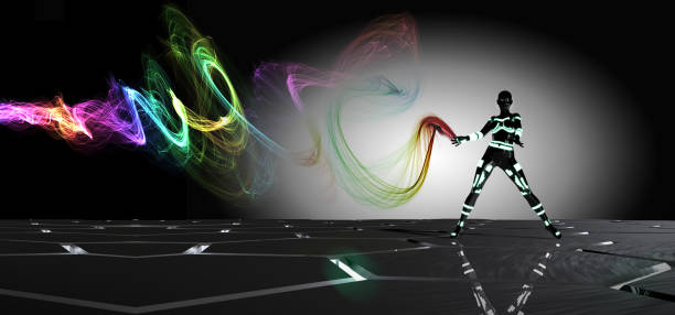 istock Beautiful Robot Writing Something on Air 1204786912