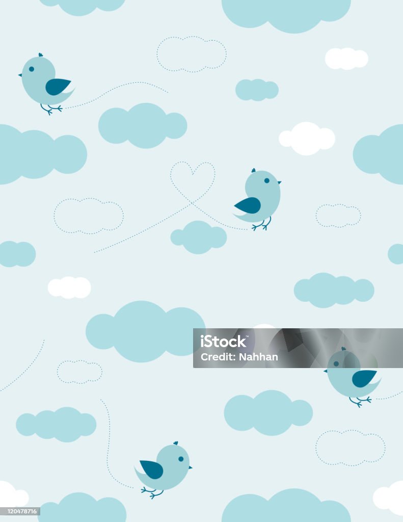 Oiseaux dans le ciel - clipart vectoriel de Bleu libre de droits