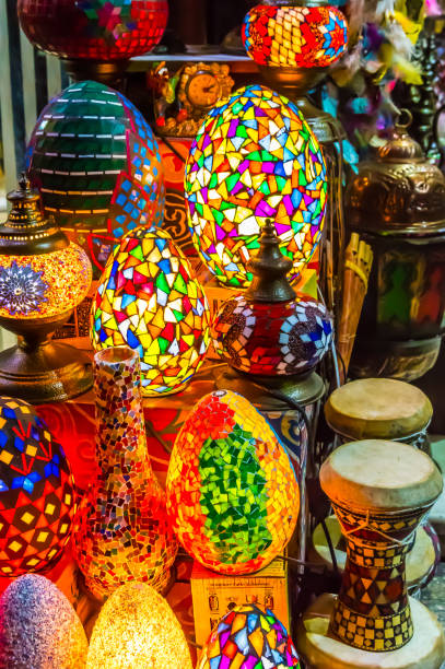 istock Colorful scattered-mosaic lamps 1204791876