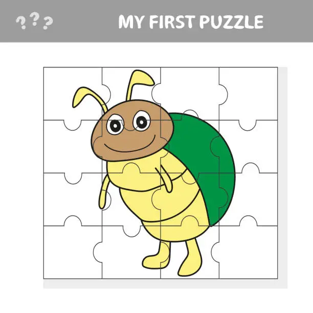 Vector illustration of Cartoon Illustration of Puzzle Game for Preschool Children