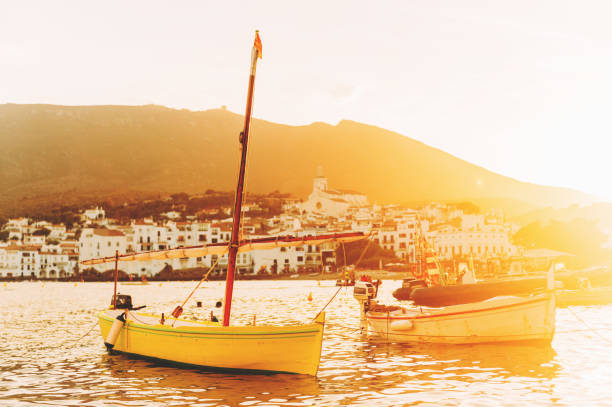 istock Fishing boats in sunset light, Cadaques, Costa Brava, Spain 1204797060