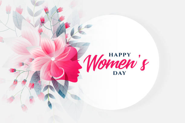 happy womens day flower background with face happy womens day flower background with face happy day stock illustrations