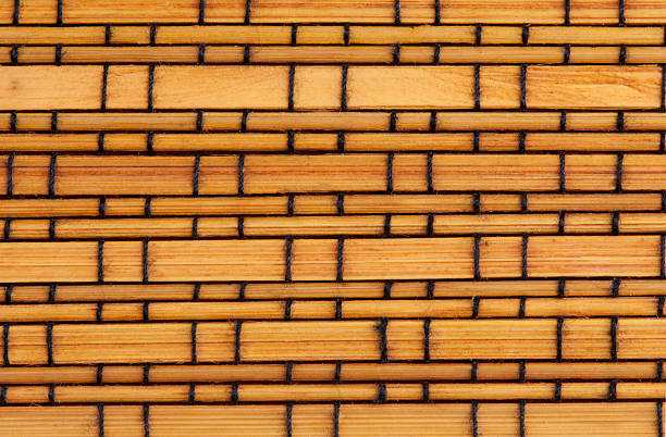 Detail of split bamboo mat from Thailand.  interlace format stock pictures, royalty-free photos & images