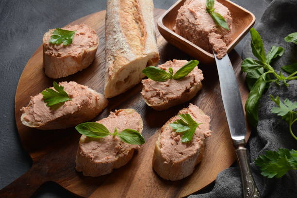 istock Chicken or goose liver pate sandwiches 1204806527