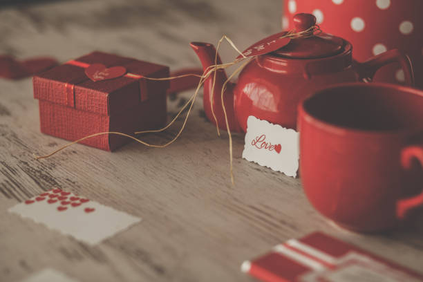 istock Love note, fresh tea and a gift box for Valentine's day 1204806843