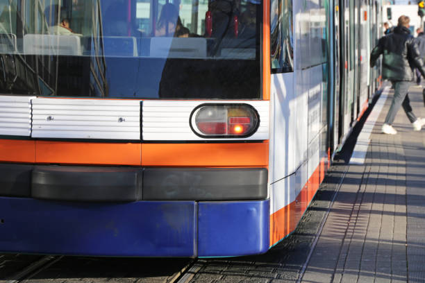 istock Close up of a modern tram 1204809864