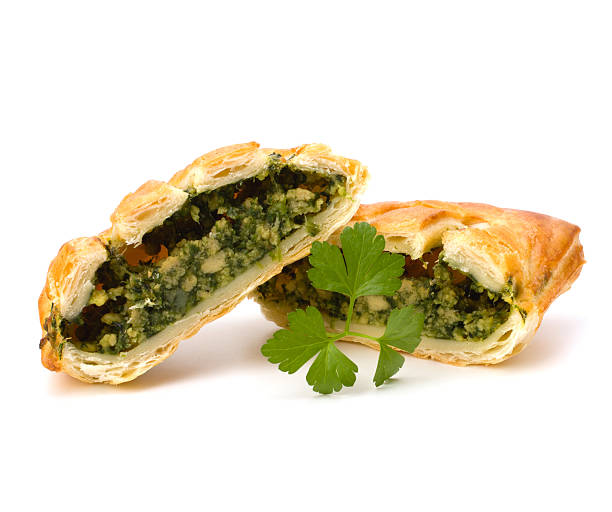 istock Puff pastry. Healthy pasty with spinach. 120481165