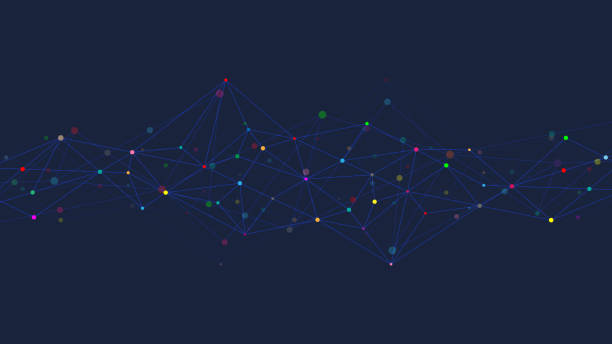 istock Abstract technology background with connecting dots and lines. Digital technology of global network connection and communication. 1204813198