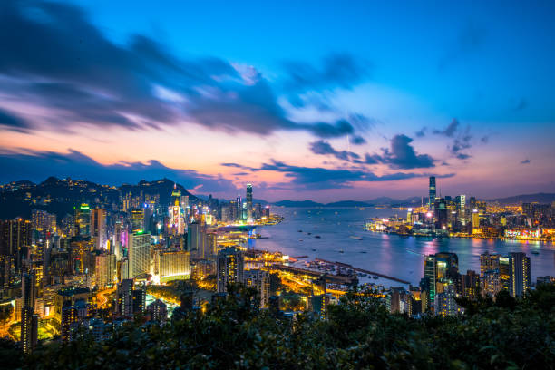 istock Classic Hong Kong Evening Skyline 1204824476