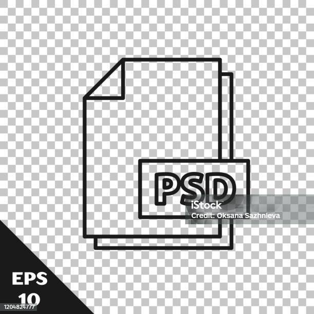 Черная Линия Psd Файл Документа Скачать Значок Кнопки Psd.