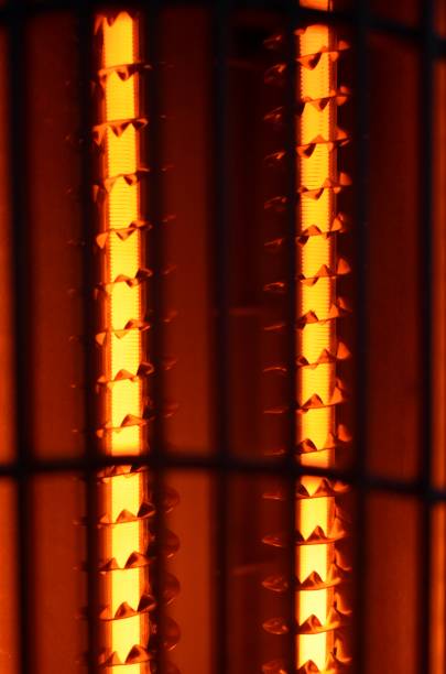 istock Light coils of a space heater 1204824795