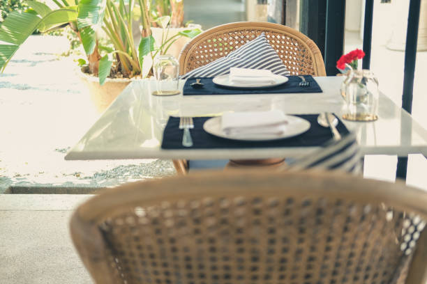 istock table & wicker rattan chair in cafe restaurant 1204825754