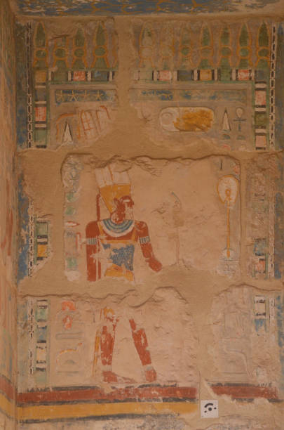 istock Well-preserved Egyptian hieroglyphs at Hatshepesut Temple. 1204826465