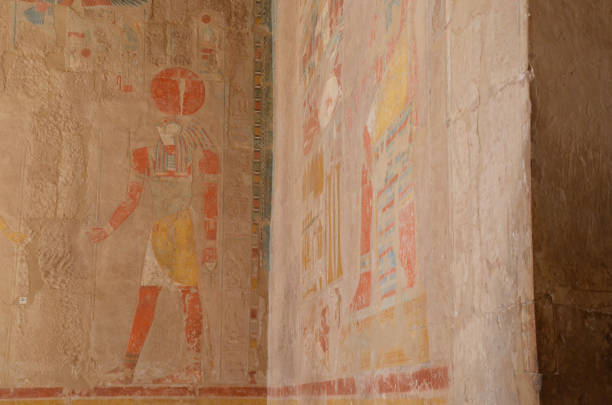 istock Well-preserved Egyptian hieroglyphs at Hatshepesut Temple. 1204826552