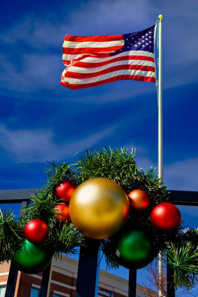 istock Christmas and American Flag 1204829635