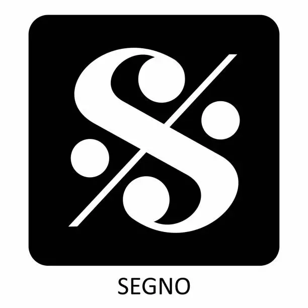 Vector illustration of Segno musical sign