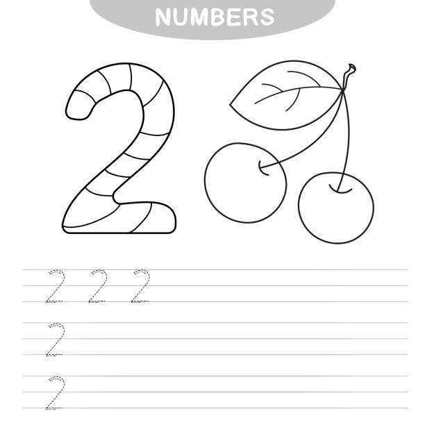 Learning Numbers Coloring Book For Preschool Children Writing Practice  Stock Illustration - Download Image Now - iStock