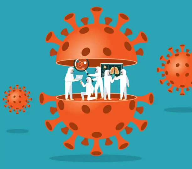 Vector illustration of Analyze - Coronavirus