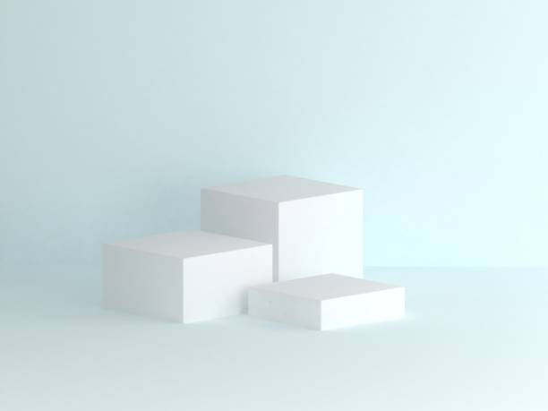 белый подиум коробки - vacant block стоковые фото и изображения