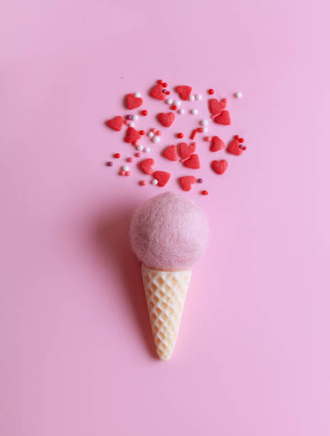 istock Ice cream on pastel colorful background with sweet glitter. 1204837789