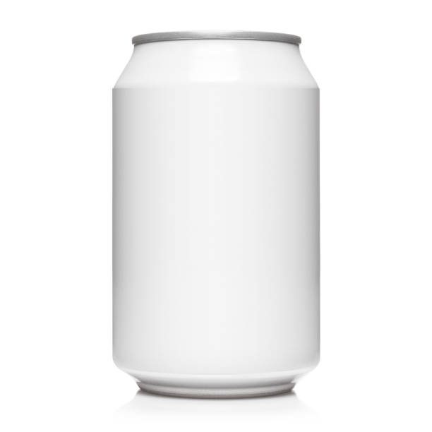 белая алюминиевая может на белом - can label packaging blank стоковые фото и изображения