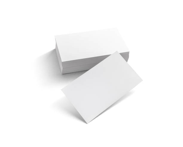 Isolated business cards Blank business cards on white background. Template for ID. Isolated with clipping path. business card photos stock pictures, royalty-free photos & images