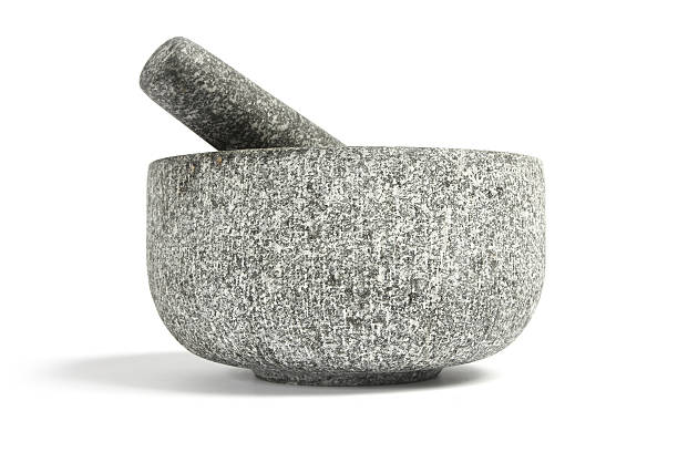 istock Granit pestle and mortar, isolated on white. 120484569