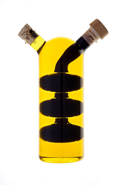 Olive Oil & Balsamic Vinegar in a Hand Blown Bottle stock photo