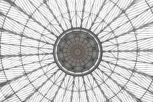 abstract de cúpula de vidrio con decoraciones - dome glass ceiling skylight fotografías e imágenes de stock