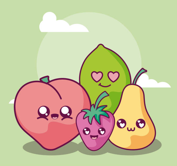 Ilustración de Kawaii Frutas Dibujos Animados Diseño Vectorial y más  Vectores Libres de Derechos de Amor - Amor, Arte, Clip Art - iStock