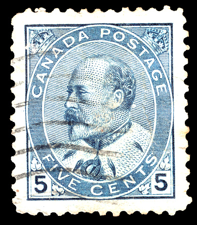 Canada - CIRCA 1910: A stamp printed in Canada shows Royal families, King Edward VII, Wilding Portrait serie, circa 1910