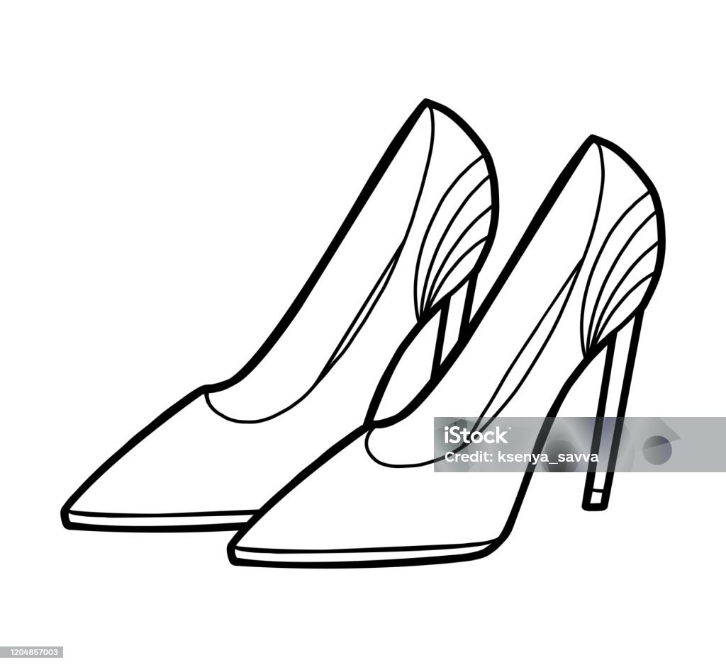 Ilustración de Libro Para Colorear Zapatos De Mujer De Dibujos Animados y  más Vectores Libres de Derechos de Accesorio personal - iStock
