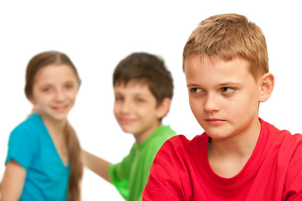 istock Lonely boy among his happy friends 120485710