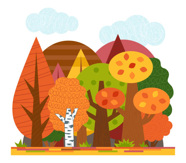 Ilustración de Ilustración De Dibujos Animados Para Niños Bosque De Otoño  Plano Con Hojas De Colores y más Vectores Libres de Derechos de Árbol -  iStock
