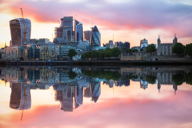 istock London cityscape with skyscrapers over river Thames during sunset 1204860125