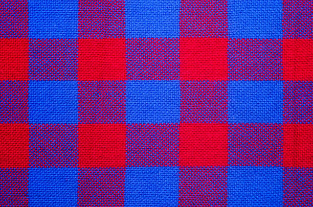 istock Red and blue cage clothes background 1204862457