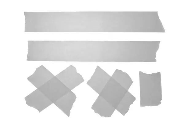 Vector illustration of Set of horizontal and different size sticky tape. Scotch. Masking Tape Vector Collection