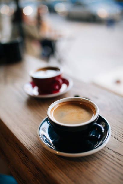 istock Two cup of coffee on the table. 1204871900