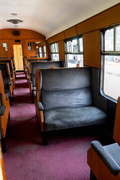 istock Inside interior of an old steam Train with no passengers 1204875632