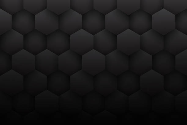 dark gray 3d hexagons minimalist abstratos pretos - comb abstract black clean - fotografias e filmes do acervo