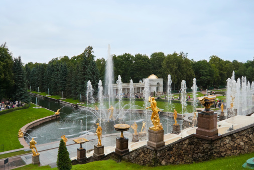Belvedere palace building with fountains in Vienna, Austria