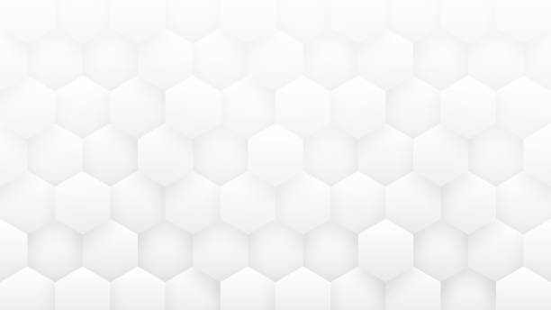 White Abstract Background High Technology 3D Hexagons stock photo
