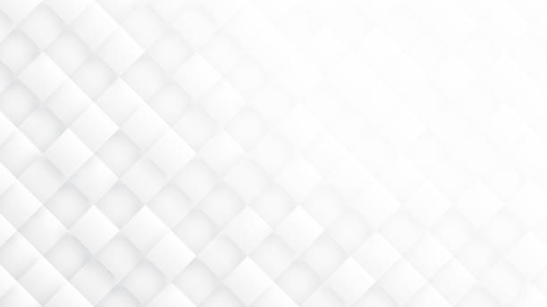 3D Rhombus Blocks Conceptual Tech Minimalist White Abstract Background stock photo