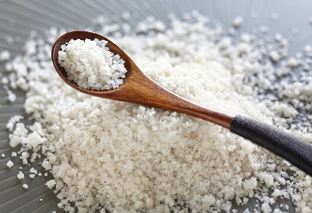 istock Rock salt with wood spoon 120488012