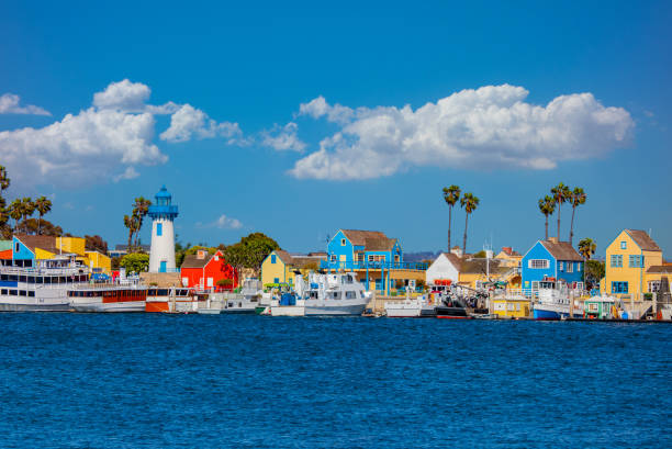 istock Fisherman's Village at Marina Del Rey with waterfront lighthouse,CA 1204880289