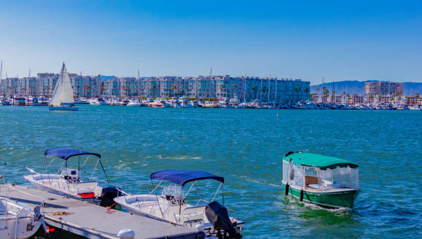 istock Recreational boats  at Marina Del Rey with waterfront harbor,CA (P) 1204880360