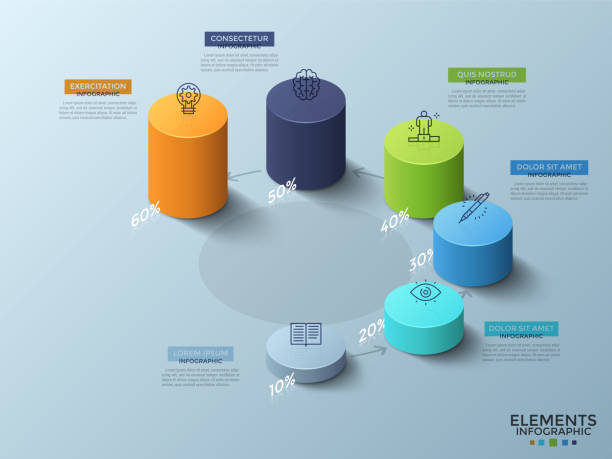 ilustrações de stock, clip art, desenhos animados e ícones de modern infographic template - cylinder