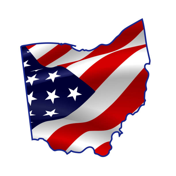 istock United States, Ohio full of American flag. 1204889686