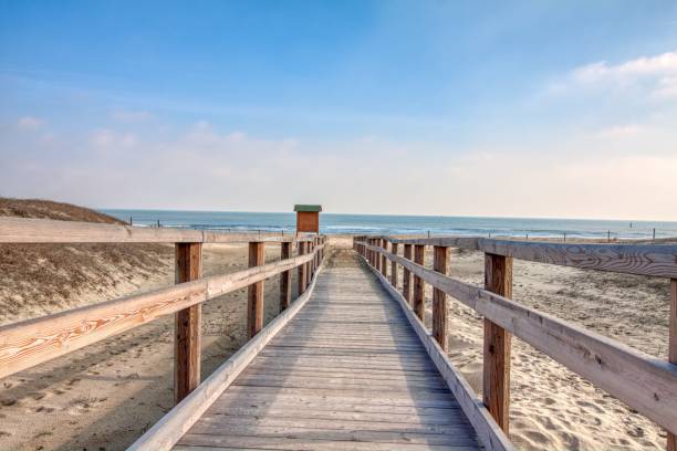 istock Arrival path to the beach in a sunny day 1204910038